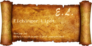Eichinger Lipót névjegykártya